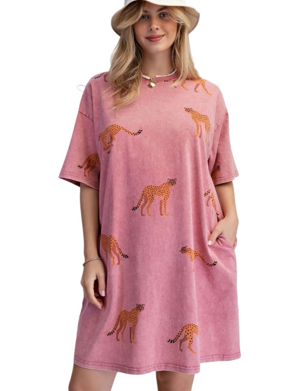 732:  EASEL NWT DRESS STRAWBERRY SMOOTHIE (H30)
